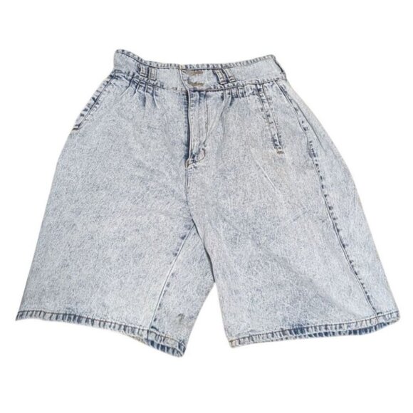 Vintage Jordache Studio Acid Wash Denim High Rise Bermuda Shorts Womens 11 / 12 - Picture 1 of 9